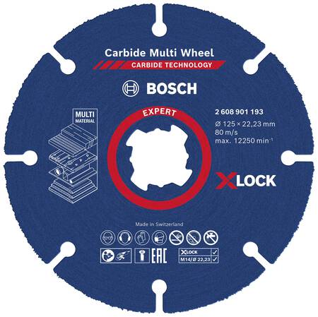 Bosch tarcza tnąca 125 Carbide Multi Wheel X-LOCK (1)
