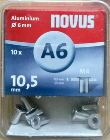 NOVUS Nity aluminiowe A6/10,5 mm 10 szt. 045-0041