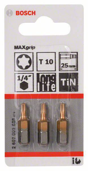 BOSCH Bit tytanowy T10 TORX MAXgrip Tin 3 szt. (2)