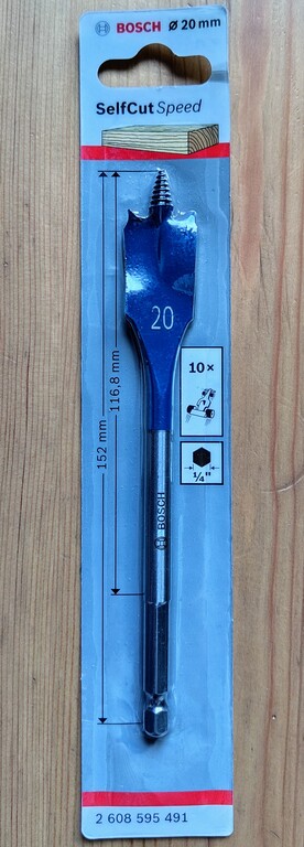 Bosch Wiertło płaskie do drewna Self Cut 20/152mm (2)