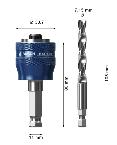 Bosch Adapter Power Change zestaw z wiertłem do otwornic (3)