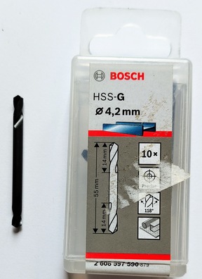 BOSCH wiertło dwustronne do metalu HSS-G 4,2 mm 55/14