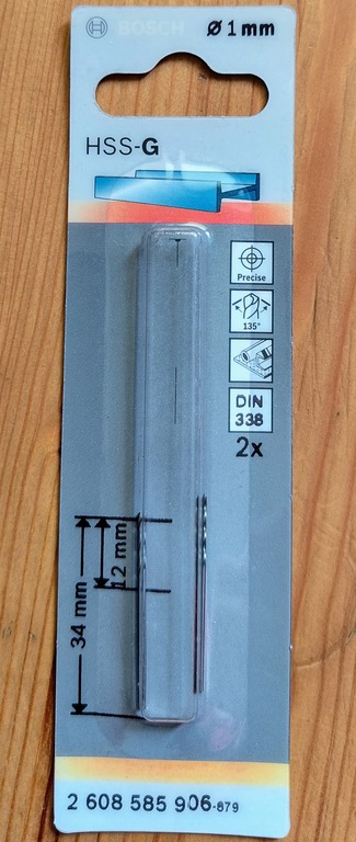 BOSCH wiertło do metalu HSS-G 1 mm 2 szt din 338 (2)