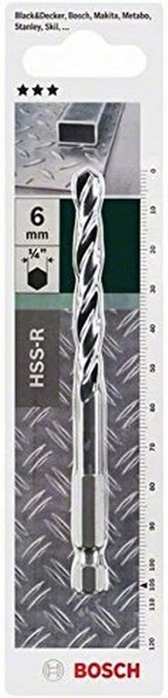 Bosch Wiertło kręte do metalu 6 mm hex 1/4'' HSS-R (2)