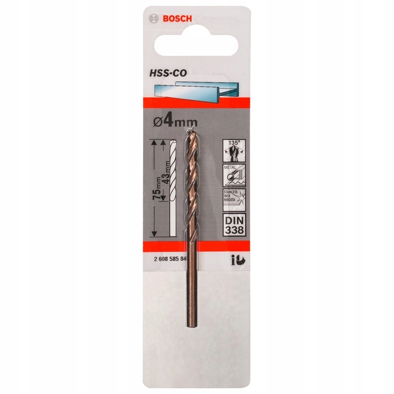 BOSCH wiertło do metalu HSS-Co 4 mm / 75 mm (2)