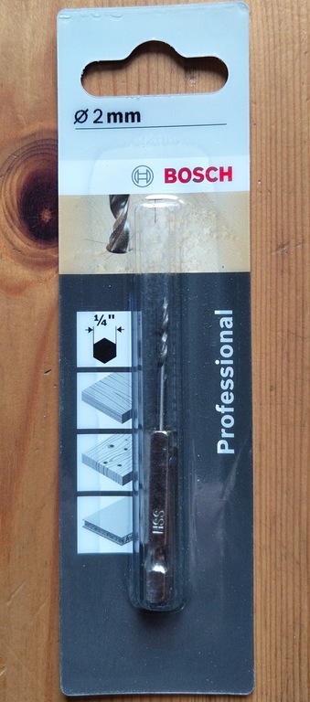 BOSCH spiralne Wiertło do drewna 2 mm 1/4 cala (3)