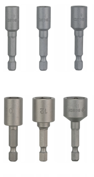 Bosch Zestaw nasadek kluczy nasadowych 6 - 13 mm 6 sztuk 1/4