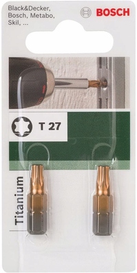 BOSCH bity końcówki wkręcające Torx T27 2 szt Titanium