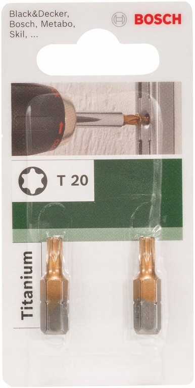 BOSCH bity końcówki wkręcające Torx T20 2 szt Titanium (1)