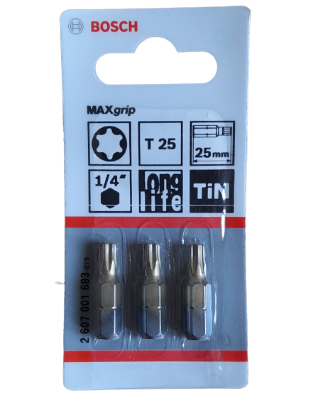 BOSCH Bit tytanowy T25 TORX MAXgrip Tin 3 szt. (2)