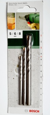 BOSCH zestaw wierteł do betonu 5,6,8 mm 3 szt.